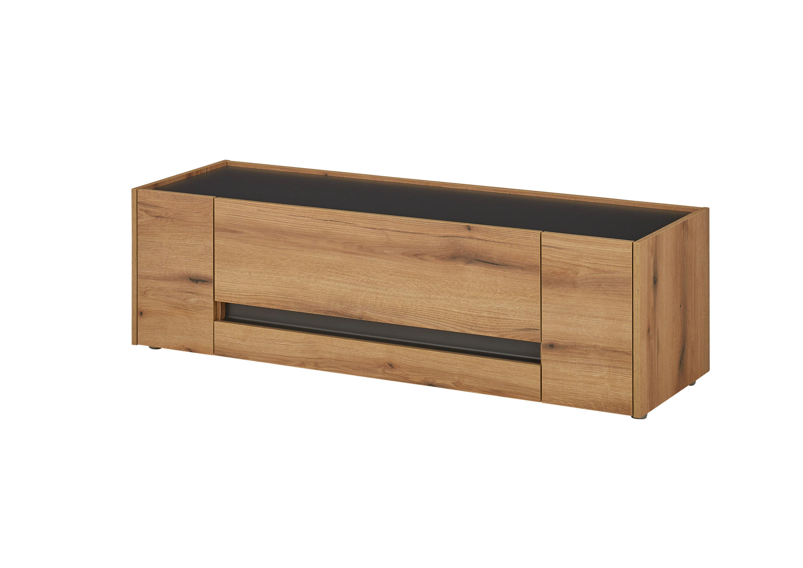 LOWBOARD  140/42/45 cm 2 Schublade(n) Beimöbel erhältlich, stehend  - Eichefarben/Anthrazit, Design, Holzwerkstoff/Kunststoff (140/42/45cm) - Modante