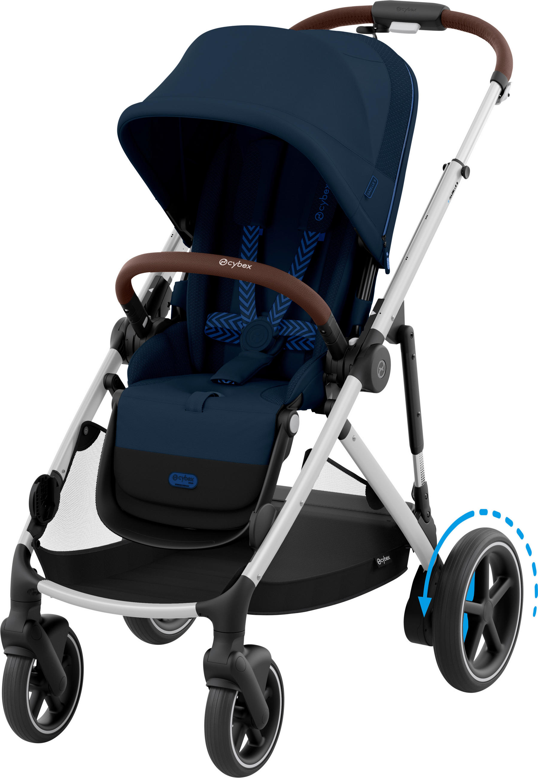 KINDERWAGEN  EGAZELLE S  Ocean Blue  - Silberfarben, Basics, Kunststoff/Metall (94.5-107,5/66/100cm) - cybex GOLD