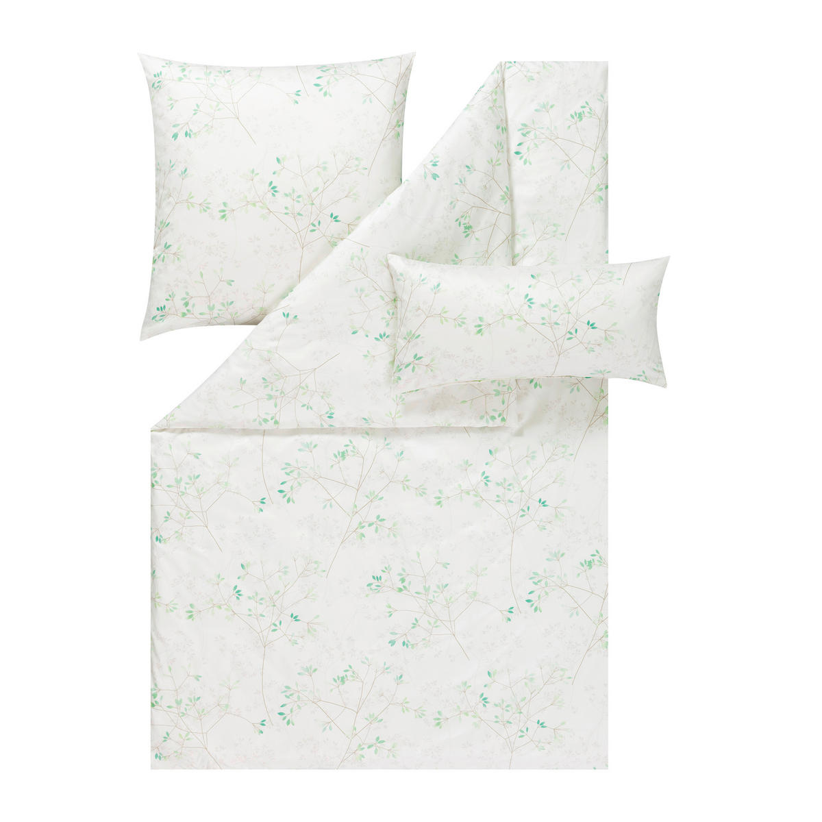 BETTWÄSCHE Atelier Makosatin 135/200 cm  - Grün, Design, Textil (135/200cm) - Estella