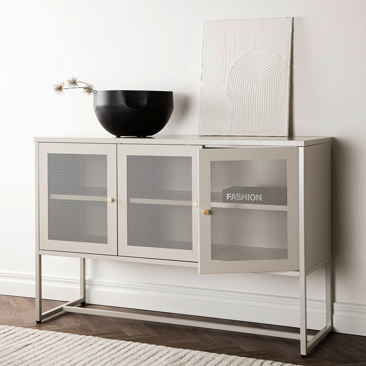 SIDEBOARD  in 120/80/40 cm  - Beige, Design, Metall (120/80/40cm) - Livetastic