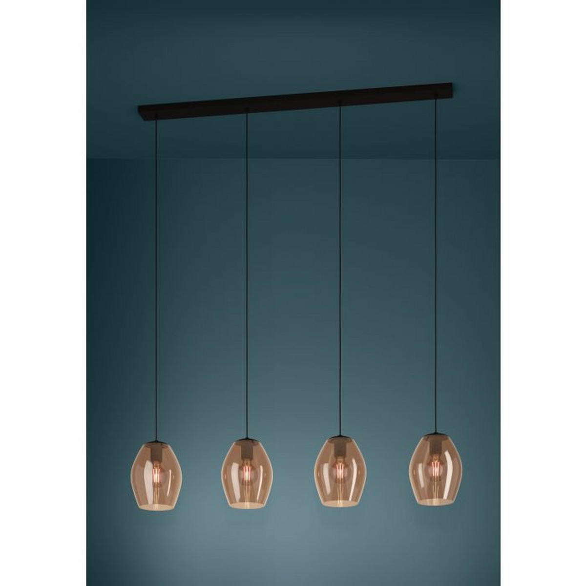 HÄNGELEUCHTE 124/19/150 cm  - Schwarz, Basics, Glas/Metall (124/19/150cm) - Eglo