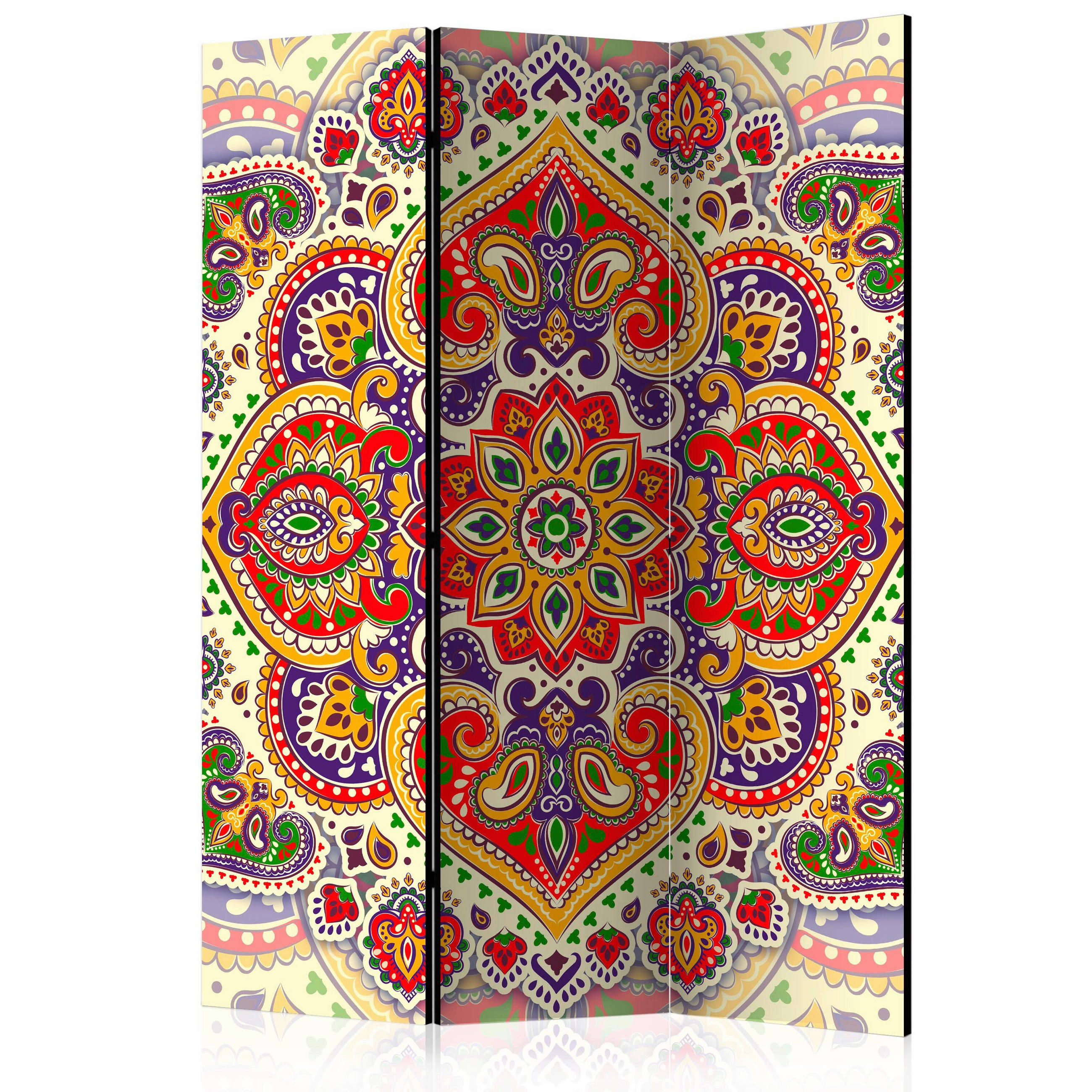 SKÄRMVÄGG  i trä, textil  multicolor  - multicolor, Basics, trä/textil (135/172/3cm) - artgeist