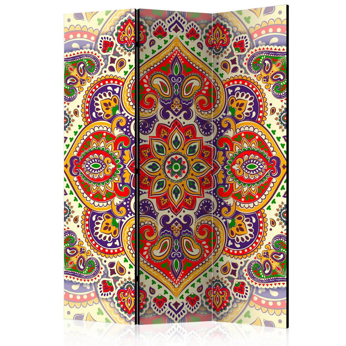 PARAVENT mit 3  Flügel - Multicolor, Basics, Holz/Textil (135/172/3cm) - artgeist
