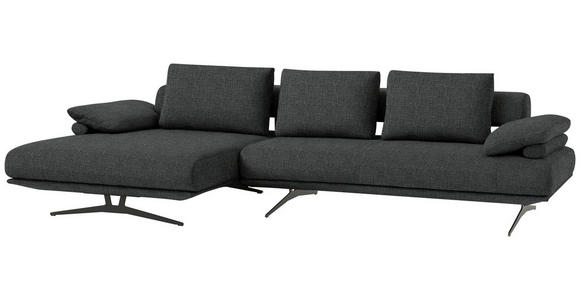 ECKSOFA in Chenille Anthrazit  - Anthrazit/Schwarz, Design, Textil/Metall (168/334cm) - Dieter Knoll