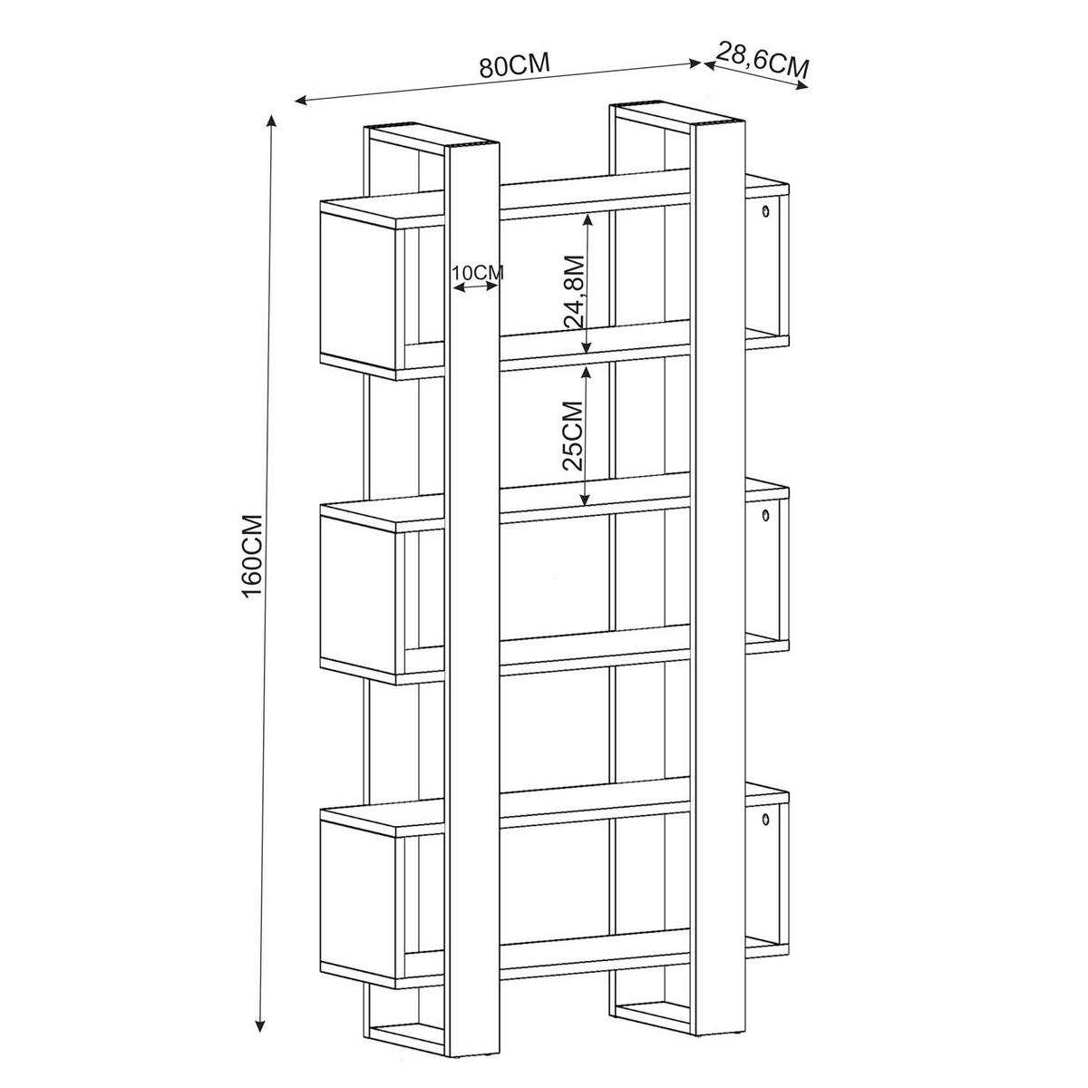 BOKHYLLA i 80/160/29 cm vit  - vit, Design, trämaterial (80/160/29cm) - Livetastic