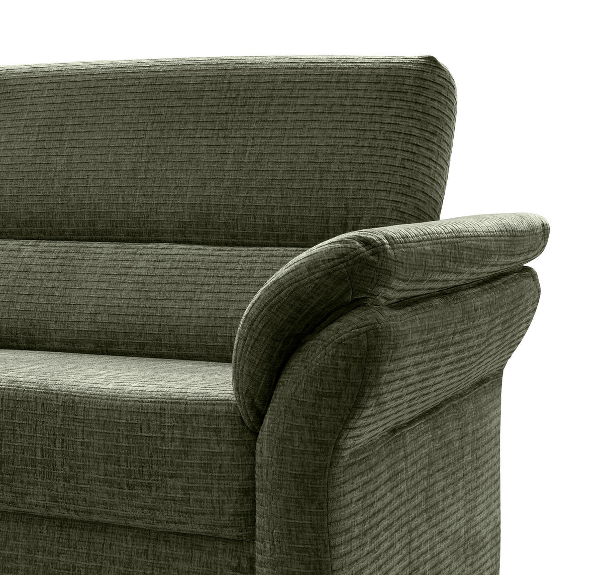 3-SITZER-SOFA in Mikrofaser Olivgrün  - Schwarz/Olivgrün, Modern, Holz/Textil (192/90/89cm) - Livetastic