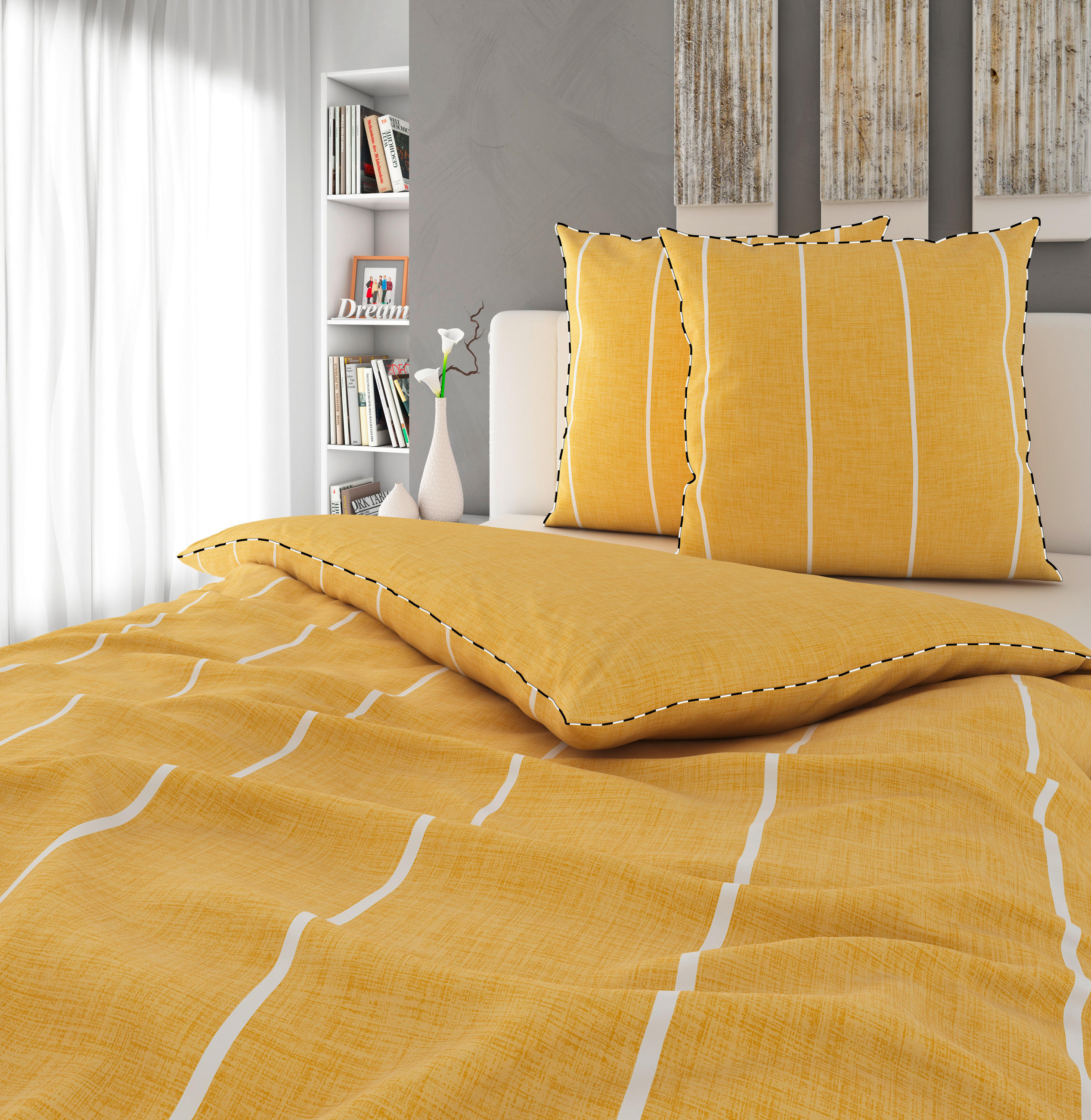 WENDEBETTWÄSCHE Renforcé 200/200 cm  - Gelb, KONVENTIONELL, Textil (200/200cm) - Novel
