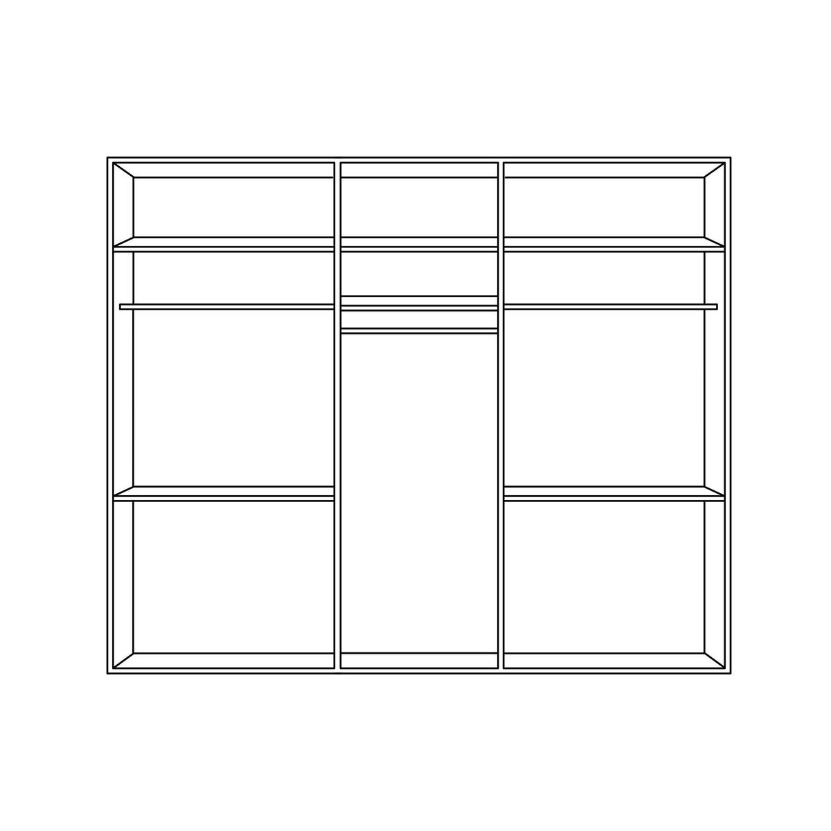 DREHTÜRENSCHRANK in Grau  - Alufarben/Grau, Basics, Glas/Holzwerkstoff (226/229/54cm) - Xora