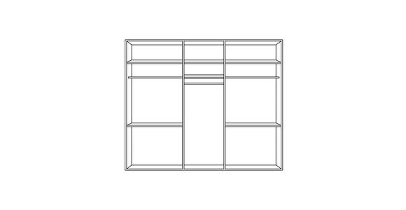 DREHTÜRENSCHRANK 226/229/54 cm 5-türig  - Alufarben/Grau, Basics, Glas/Holzwerkstoff (226/229/54cm) - Xora