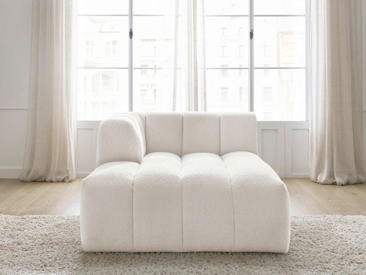 SOFAELEMENT ANNECY Bouclé Weiß  - Schwarz/Weiß, MODERN, Kunststoff/Textil (120/72/170cm)