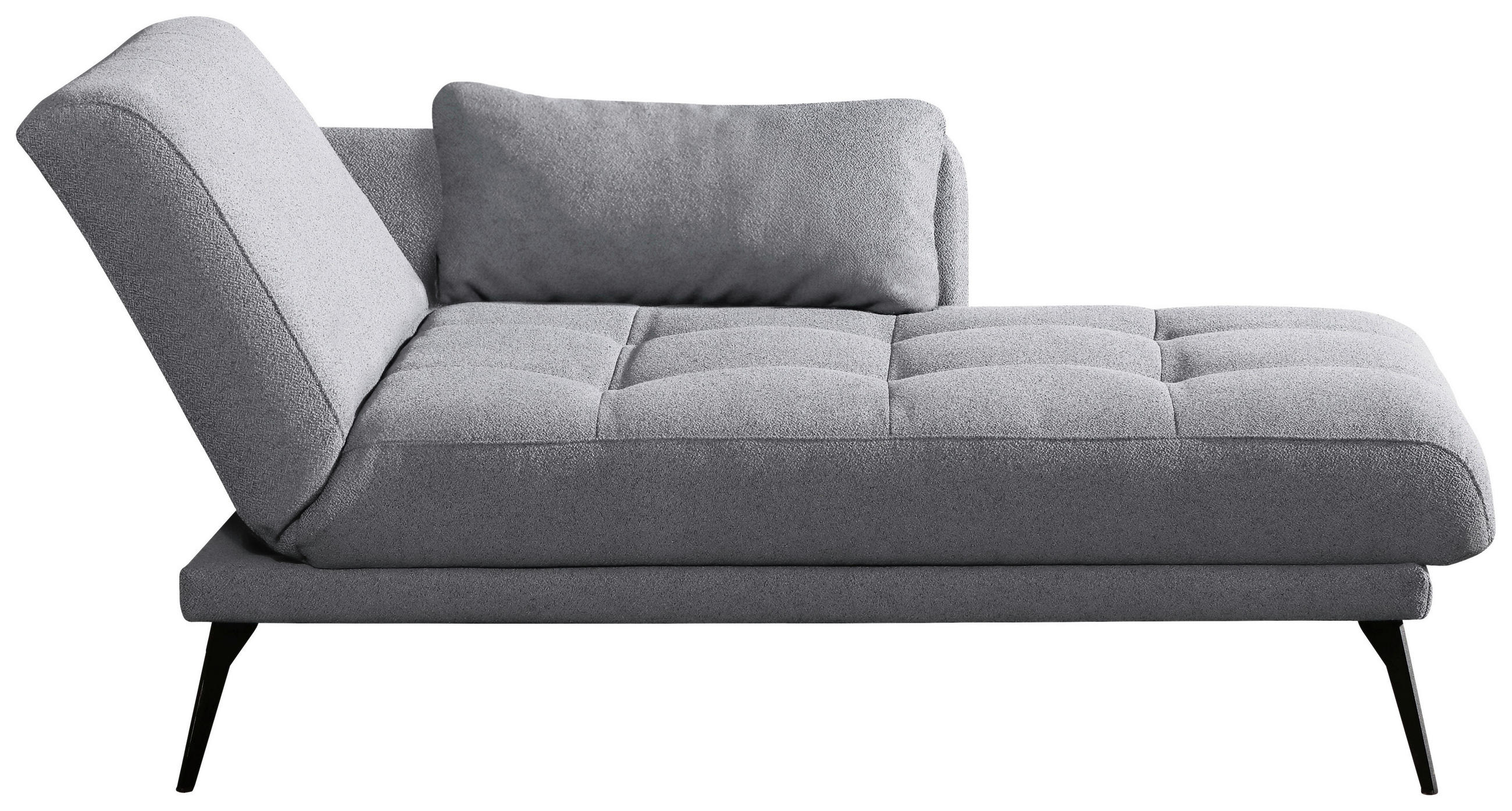 RÉCAMIERE in Grau  - Schwarz/Grau, KONVENTIONELL, Textil/Metall (200/85/106cm) - Novel