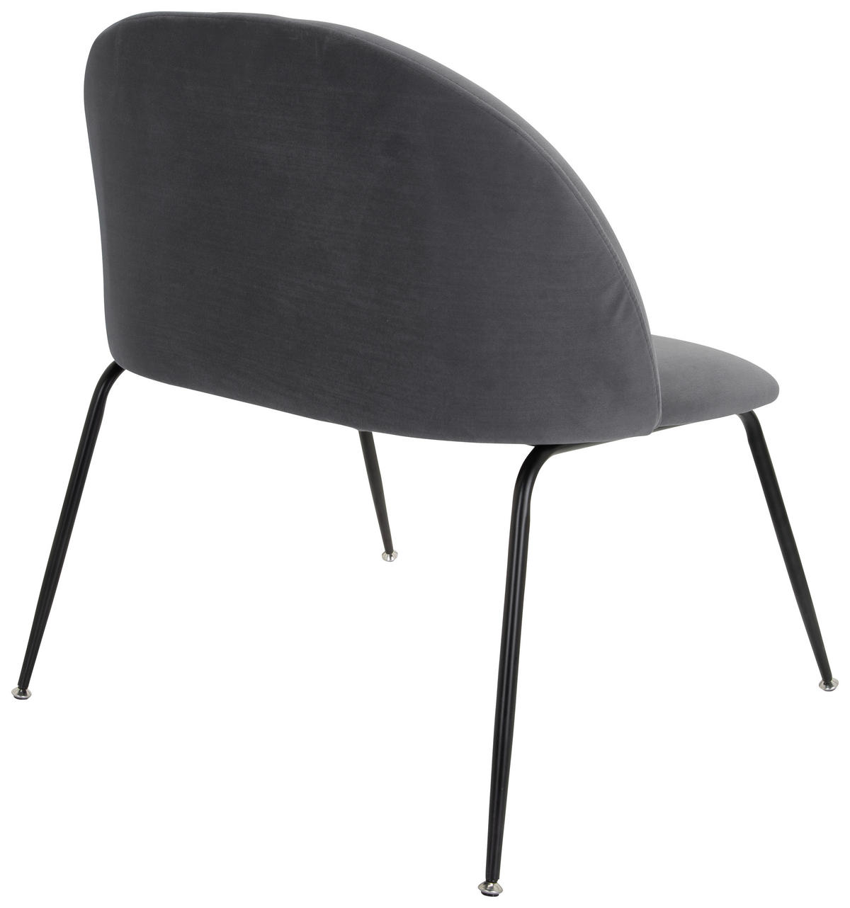 STUHL  in Samt Textil  - Schwarz/Grau, Basics, Textil/Metall (72/80/65cm) - MID.YOU