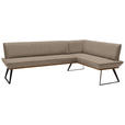 ECKBANK 203/163 cm  in Schwarz, Eichefarben, Hellgrau  - Eichefarben/Hellgrau, Design, Holz/Textil (203/163cm) - Voleo
