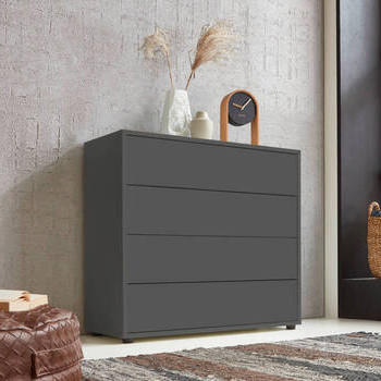 KOMMODE Mailand Typ 3  in 79/73/33 cm  - Anthrazit/Schwarz, MODERN, Holzwerkstoff/Kunststoff (79/73/33cm) - MID.YOU