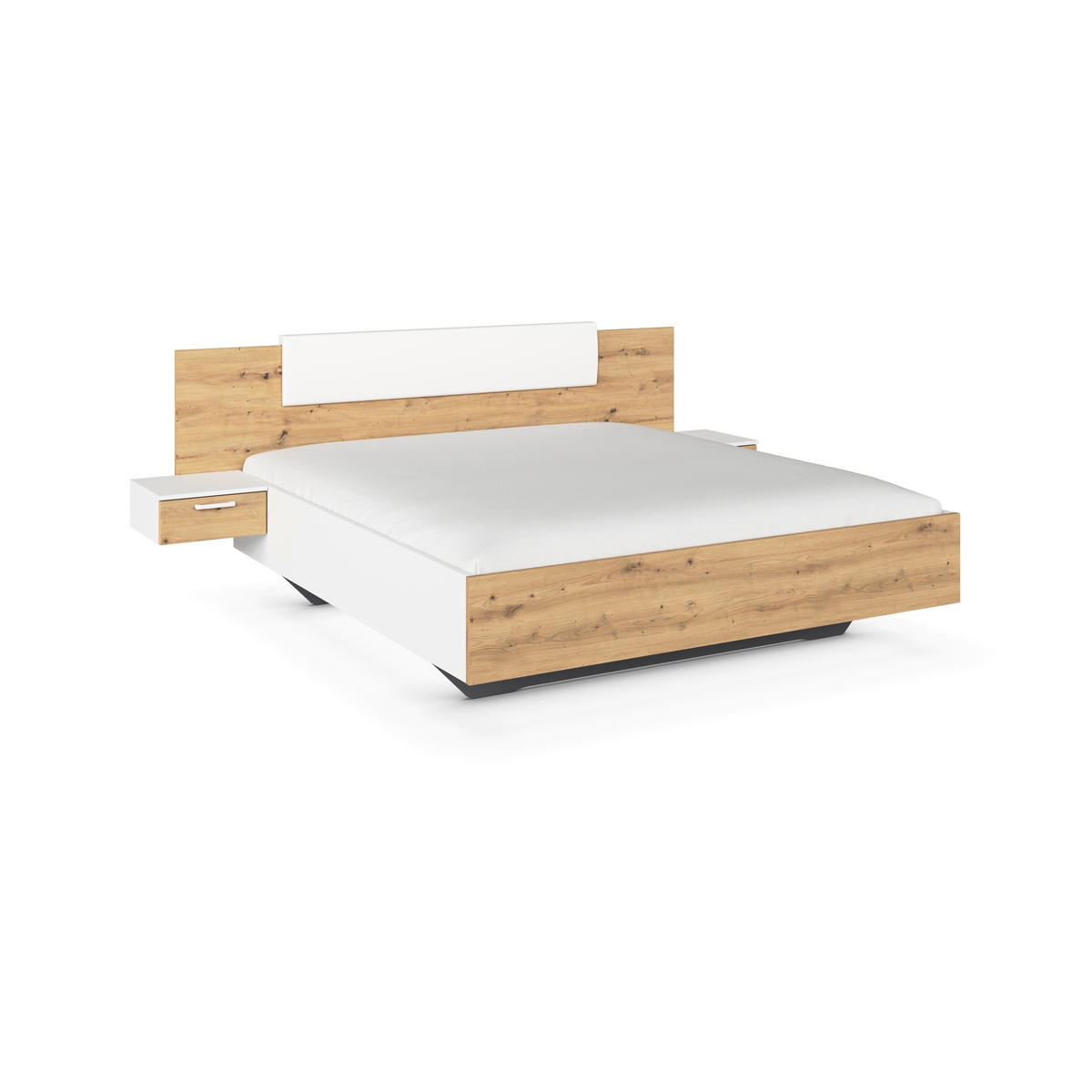 BETTANLAGE 180/200 cm  in Weiß, Eiche Artisan  - Weiß/Eiche Artisan, MODERN, Holzwerkstoff (180/200cm) - Rauch Möbel