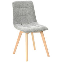 STUHL  Stoffauswahl Leinenoptik  Grau  - Naturfarben/Grau, Design, Holz/Textil (45/89/53cm) - Carryhome