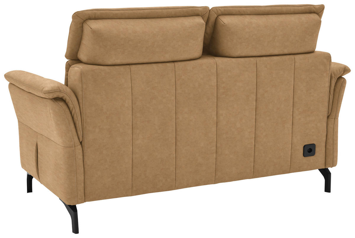 2-SITZER-SOFA in Leder Honig  - Schwarz/Honig, KONVENTIONELL, Leder/Metall (178/103/92cm) - Dieter Knoll