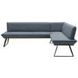 ECKBANK 243/183 cm  in Anthrazit, Schwarz, Eichefarben  - Eichefarben/Anthrazit, Design, Holz/Textil (243/183cm) - Voleo