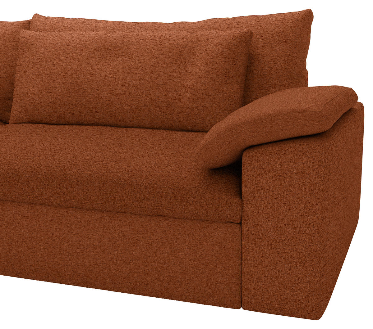 ECKSOFA Flachgewebe Rostfarben  - Rostfarben/Schwarz, Modern, Kunststoff/Textil (198/306cm) - Carryhome