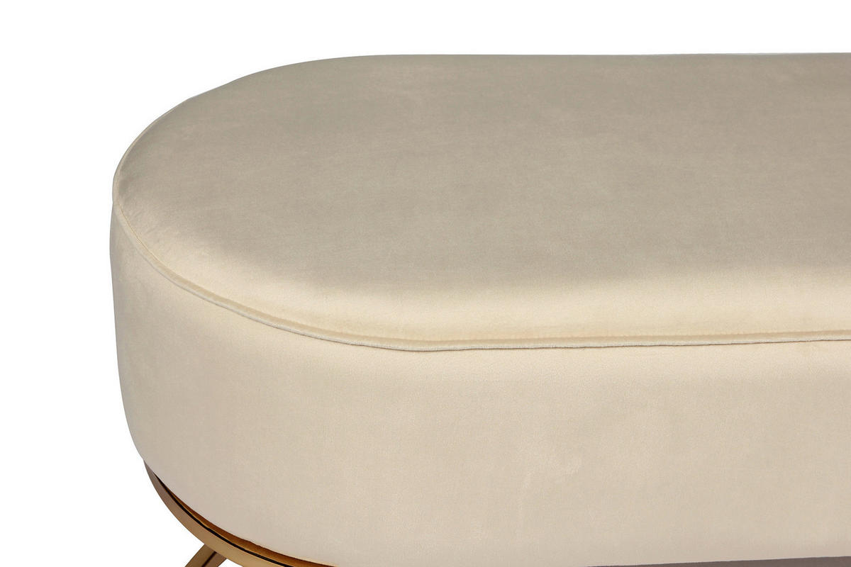 SITZBANK 40/42/105 cm Samt Creme Metall  - Goldfarben/Creme, Design, Textil/Metall (40/42/105cm) - Kayoom