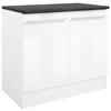 SPÜLENUNTERSCHRANK 100/90/60 cm  in Weiß, Weiß Hochglanz  - Weiß Hochglanz/Silberfarben, Design, Holzwerkstoff/Kunststoff (100/90/60cm) - MID.YOU