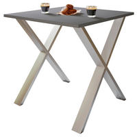 SCHREIBTISCH  in Anthrazit, Silberfarben  - Anthrazit/Silberfarben, Design, Holzwerkstoff/Metall (80/76/80cm) - MID.YOU