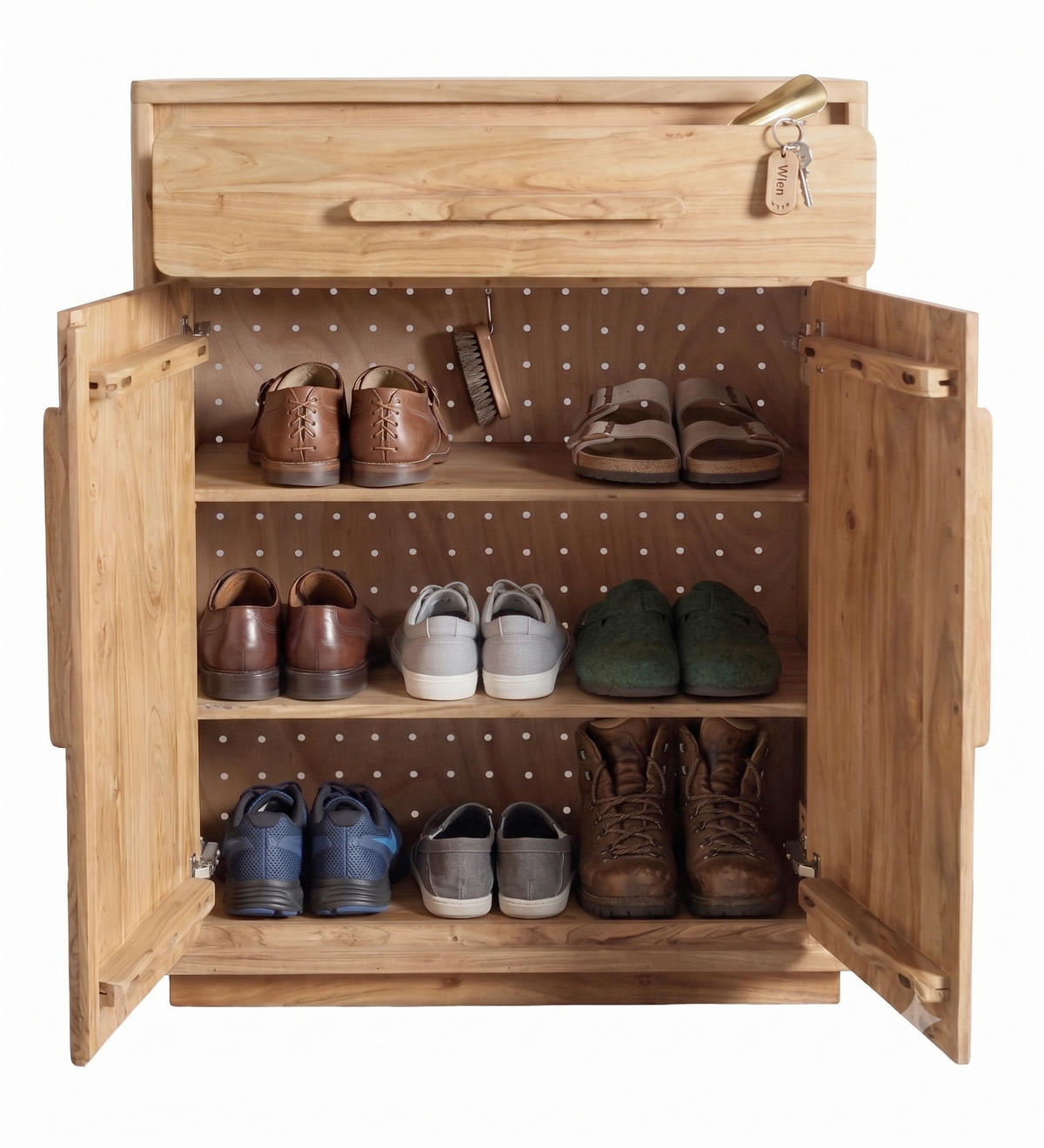 SCHUHSCHRANK Akazie vollmassiv Akaziefarben  - Akaziefarben, LIFESTYLE, Holz (85/110/43cm) - Landscape
