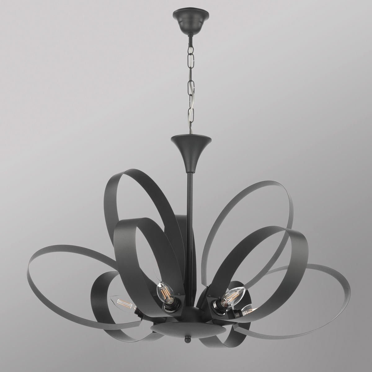 KRONLEUCHTER 75/115 cm   - Grau, Design, Metall (75/115cm)