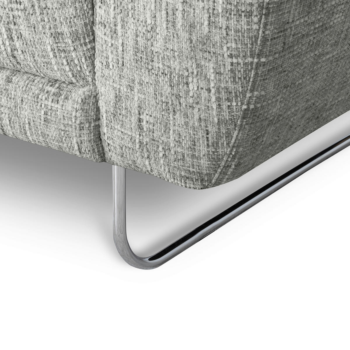 2-SITZER-SOFA SPRING in Webstoff Grau Modern  - Chromfarben/Grau, Design, Textil/Metall (157/85/92cm) - Livetastic