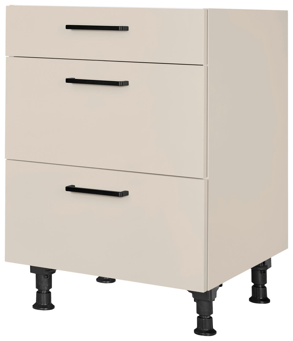 SCHUBKASTENUNTERSCHRANK 60/87/56 cm  in Sandfarben  - Sandfarben/Schwarz, MODERN, Holzwerkstoff/Metall (60/87/56cm) - Nobilia