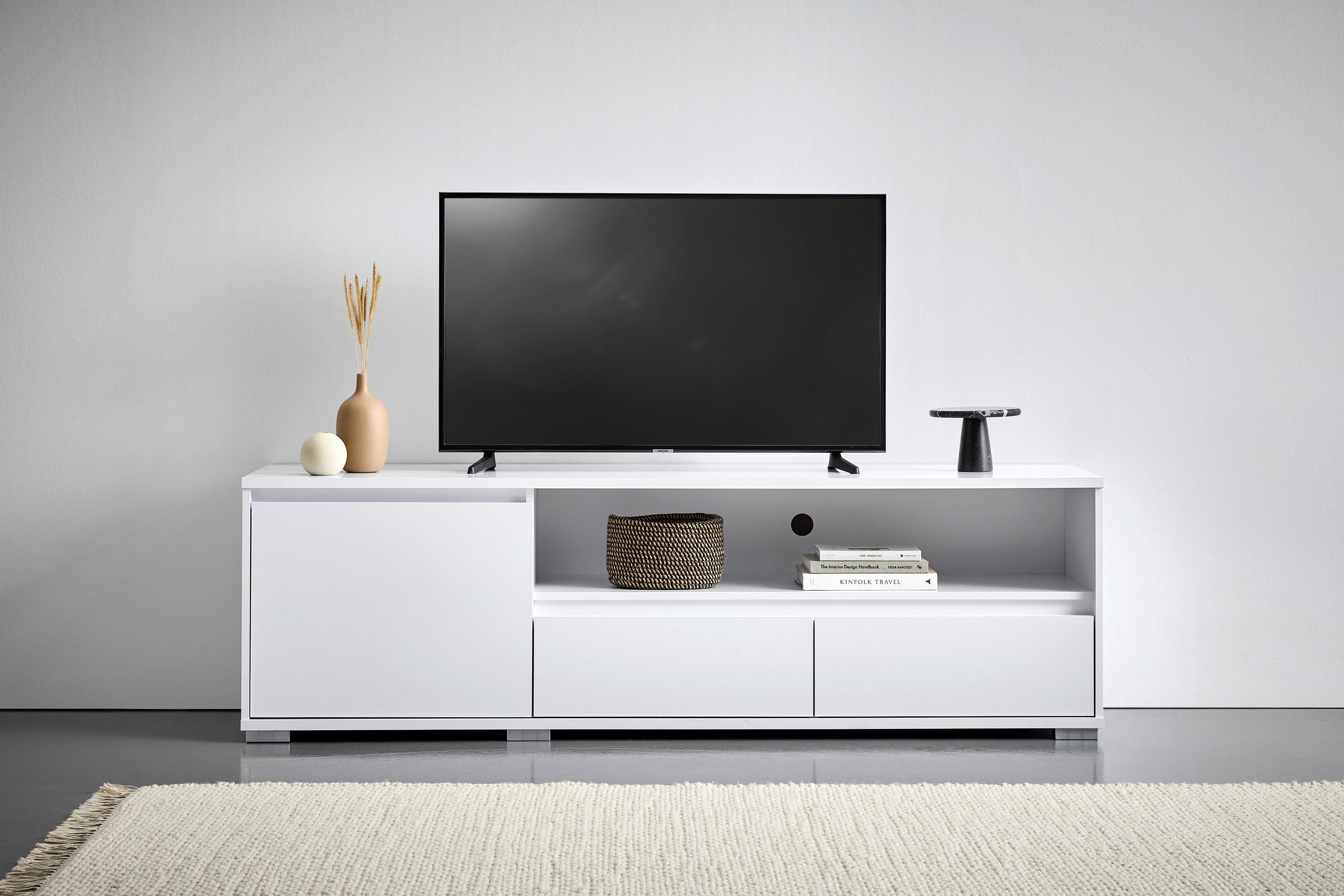 LOWBOARD  in 180/55/48 cm  - Chromfarben/Weiss, Design, Holzwerkstoff/Kunststoff (180/55/48cm) - Carryhome