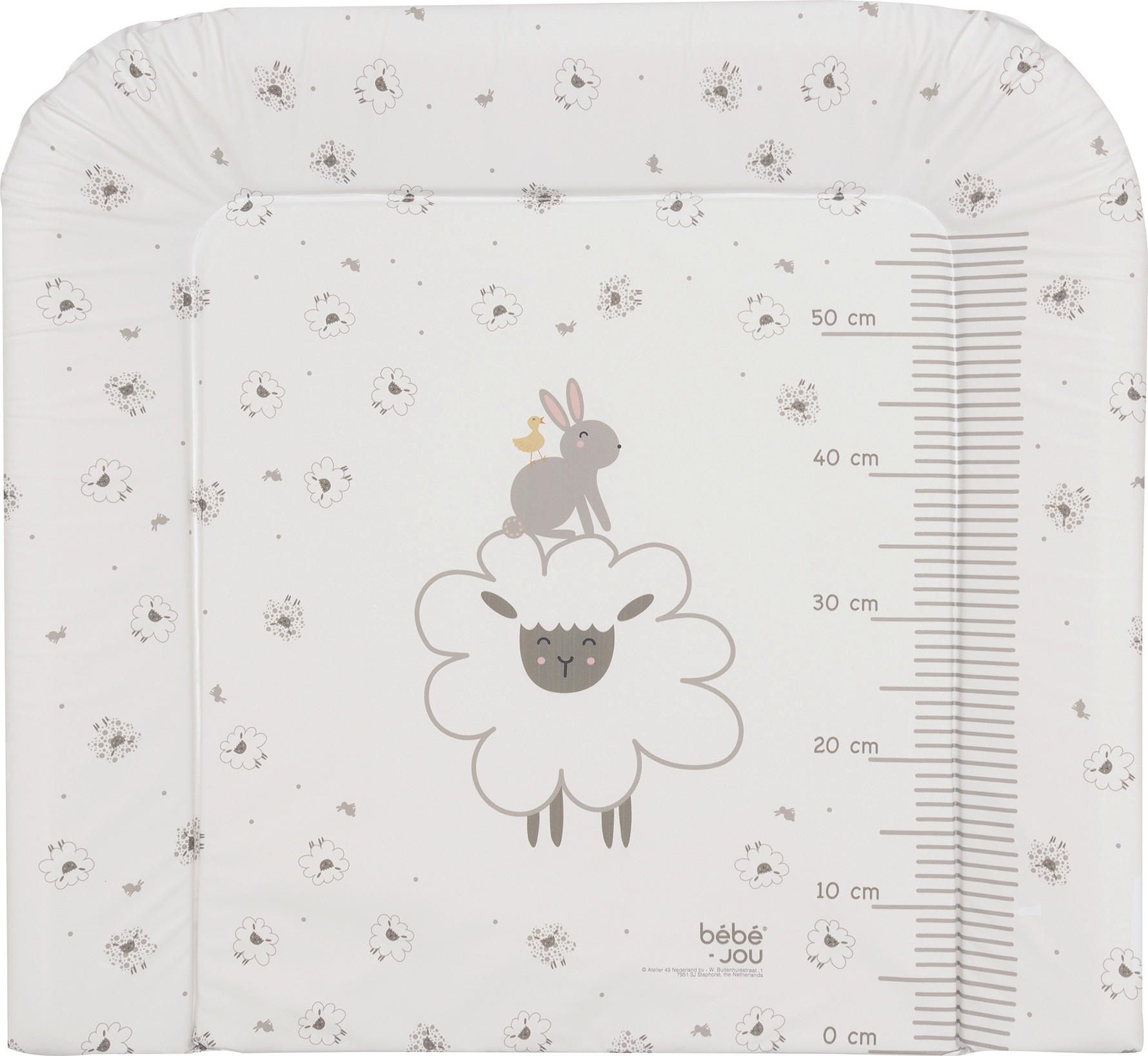 Bebe Jou Wickelauflage Tiny Sheep Weiß 77x6.5x74 cm