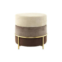 HOCKER in Metall, Textil, Holzwerkstoff Creme, Goldfarben  - Goldfarben/Creme, Basics, Holzwerkstoff/Textil (48,5/46/48,5cm) - Kayoom