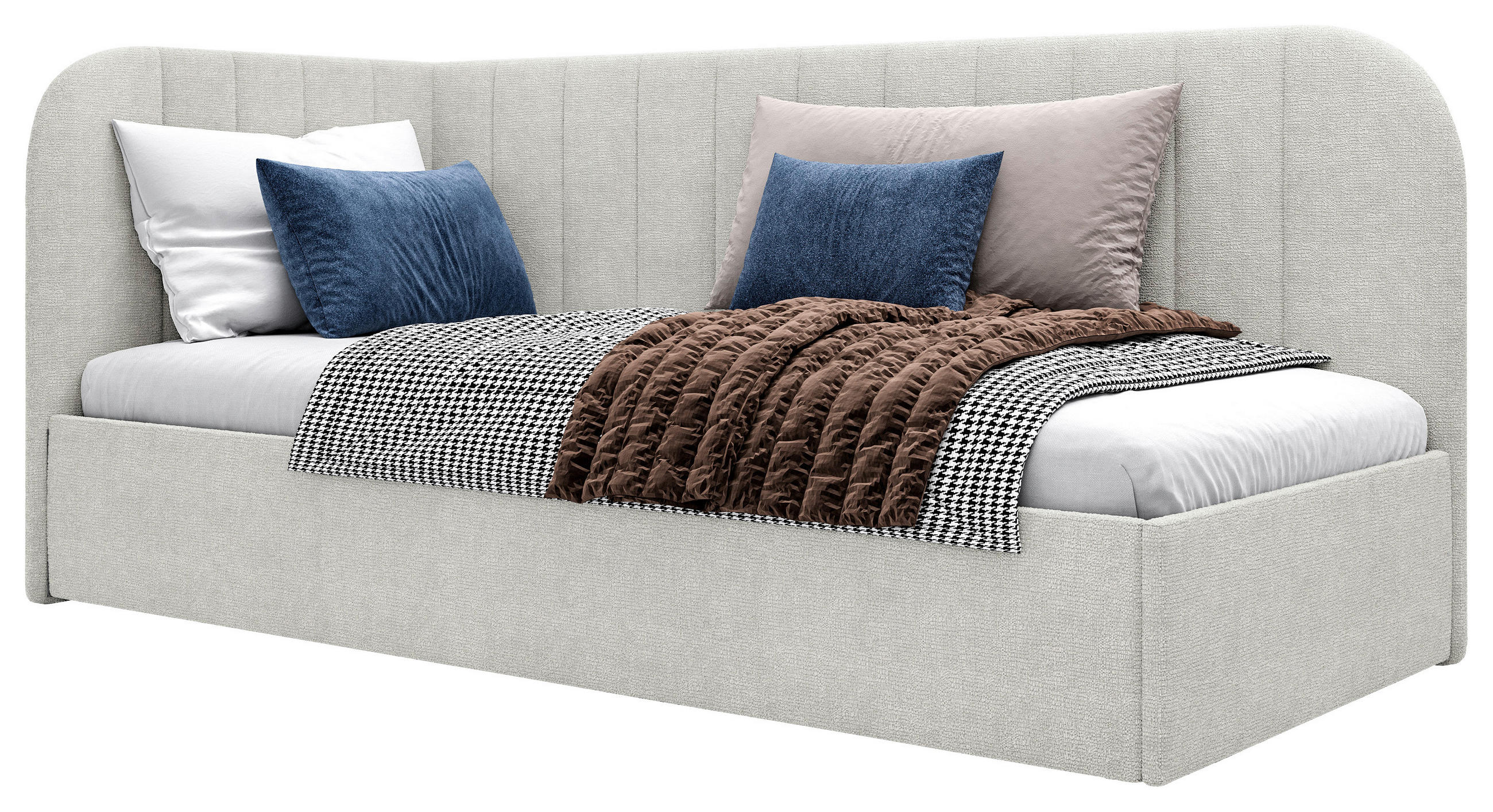 POLSTERBETT 90/200 cm,  in Beige, gepolstertes Kopfteil, Lattenrost, Bettkasten,  - Beige/Schwarz, MODERN, Holz/Holzwerkstoff (90/200cm) - MID.YOU