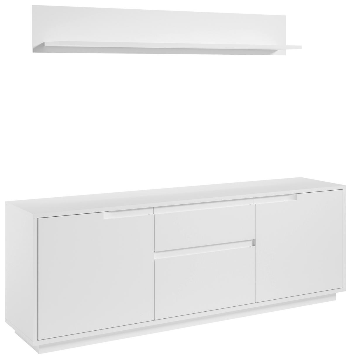 KOMODA POD TELEVIZI, bílá, 169/180/38 cm - bílá, Moderní, kompozitní dřevo (169/180/38cm) - Carryhome
