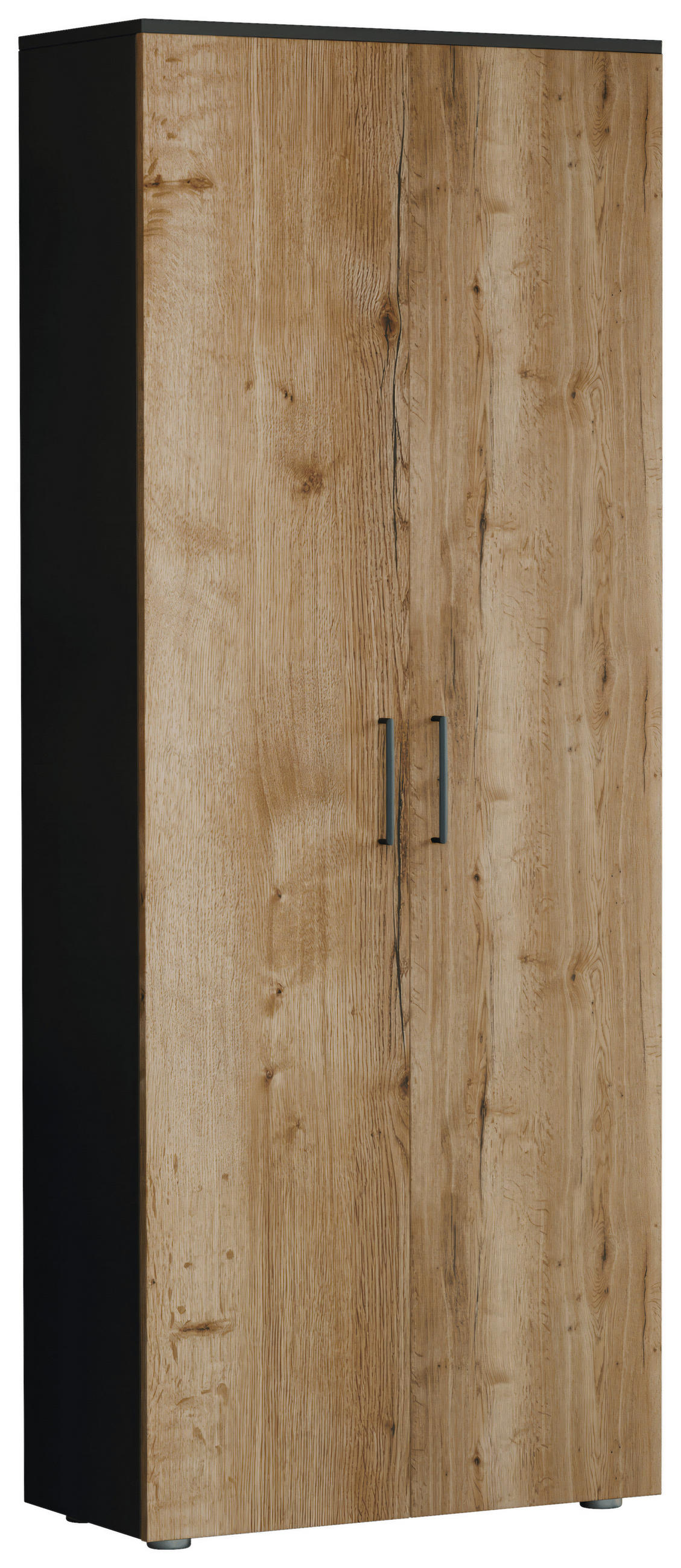 SCHUHSCHRANK Anthrazit, Wildeiche  - Wildeiche/Anthrazit, Basics, Holzwerkstoff/Kunststoff (80/200/38cm) - Moderano