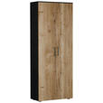 SCHUHSCHRANK 80/200/38 cm  - Wildeiche/Anthrazit, Basics, Holzwerkstoff/Kunststoff (80/200/38cm) - Moderano