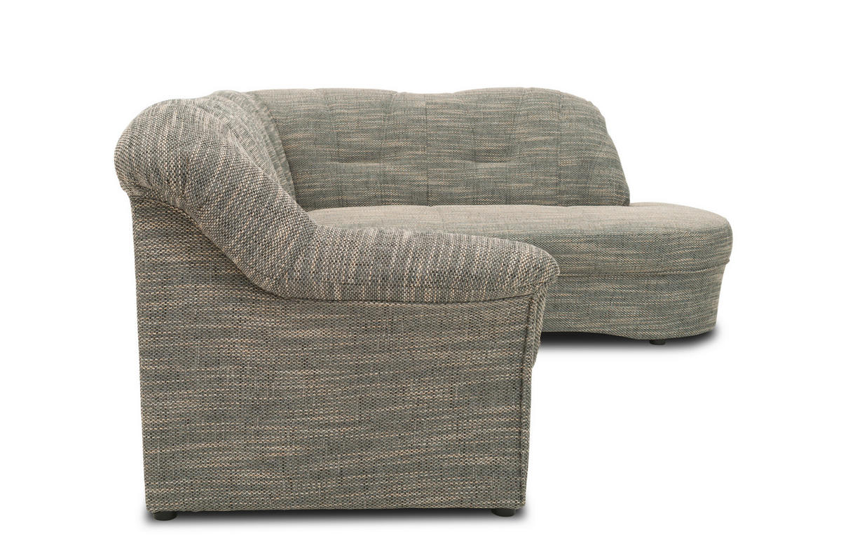 ECKSOFA Grau, Weiß Webstoff  - Schwarz/Weiß, KONVENTIONELL, Kunststoff/Textil (243/180cm) - MID.YOU