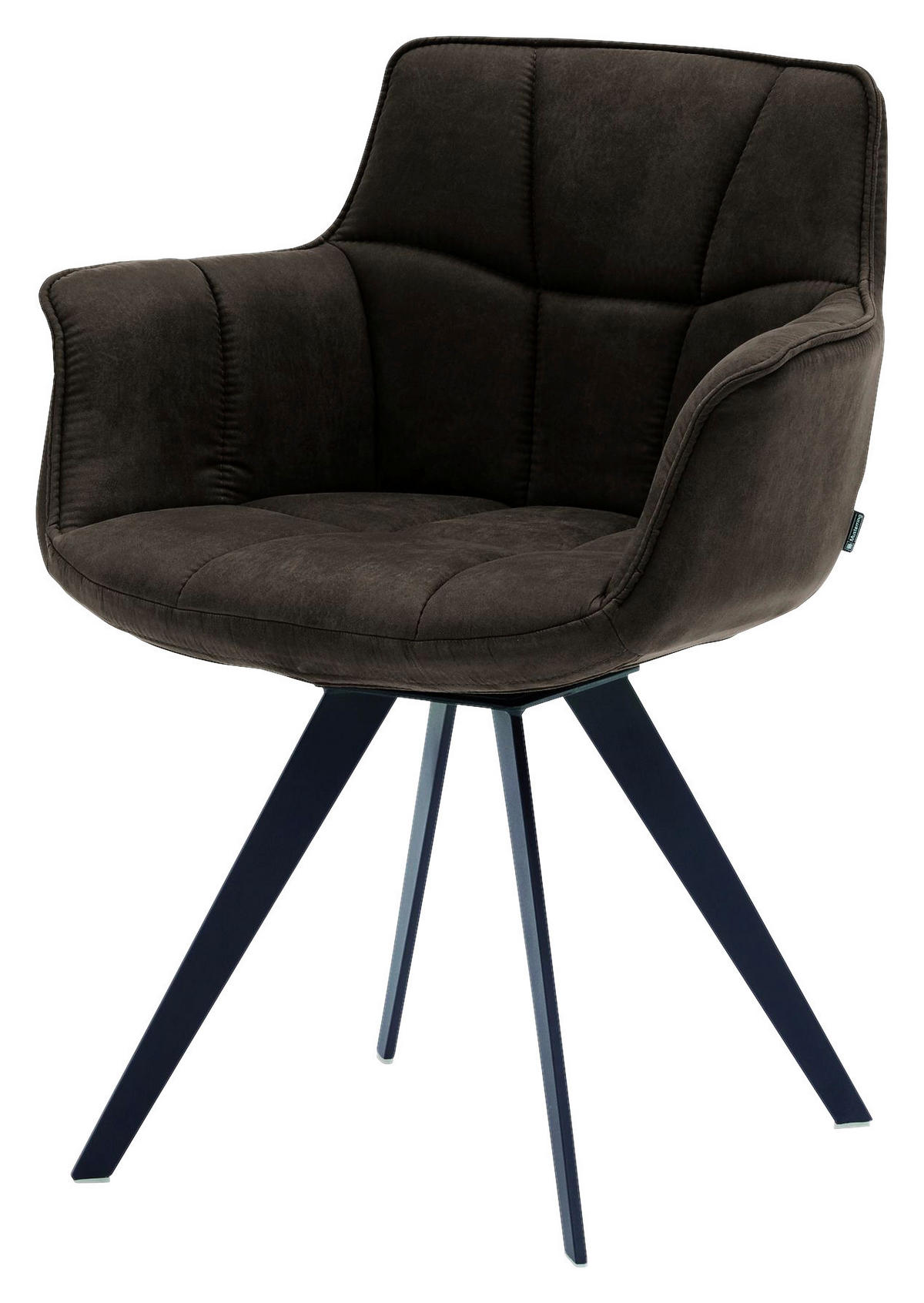 ARMLEHNSTUHL  in Mikrofaser  - Schwarz/Mokka, Design, Textil/Metall (67/85/60cm) - Musterring