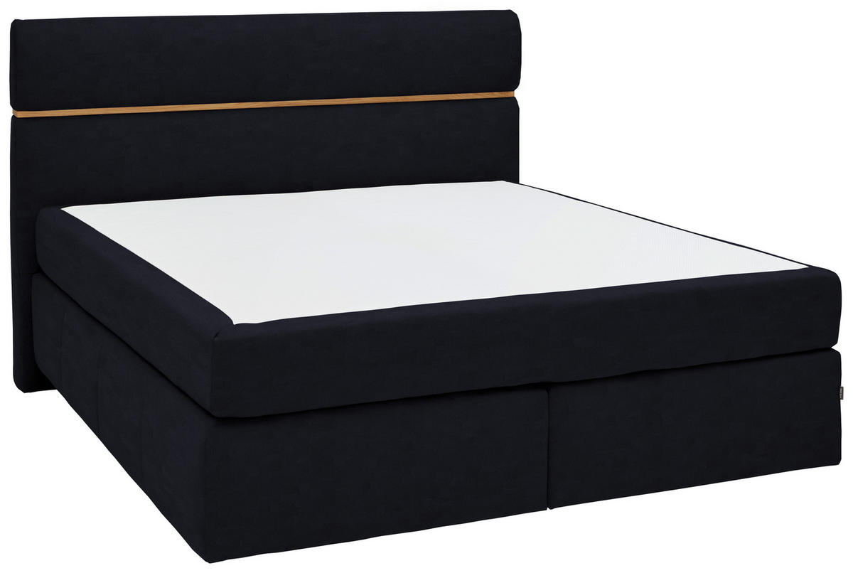 BOXSPRINGBETT 180/200 cm in Schwarz, Eichefarben von DIETER KNOLL