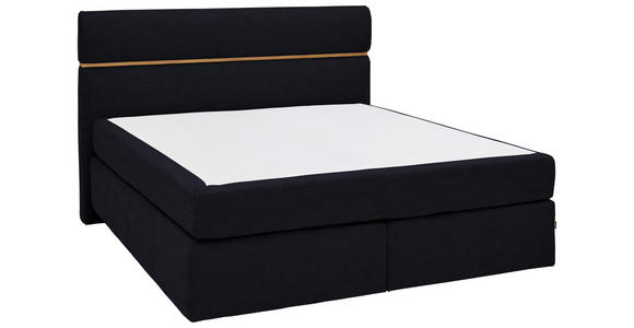 BOXSPRINGBETT 180/200 cm  in Schwarz, Eichefarben  - Eichefarben/Schwarz, KONVENTIONELL, Holz/Kunststoff (180/200cm) - Dieter Knoll