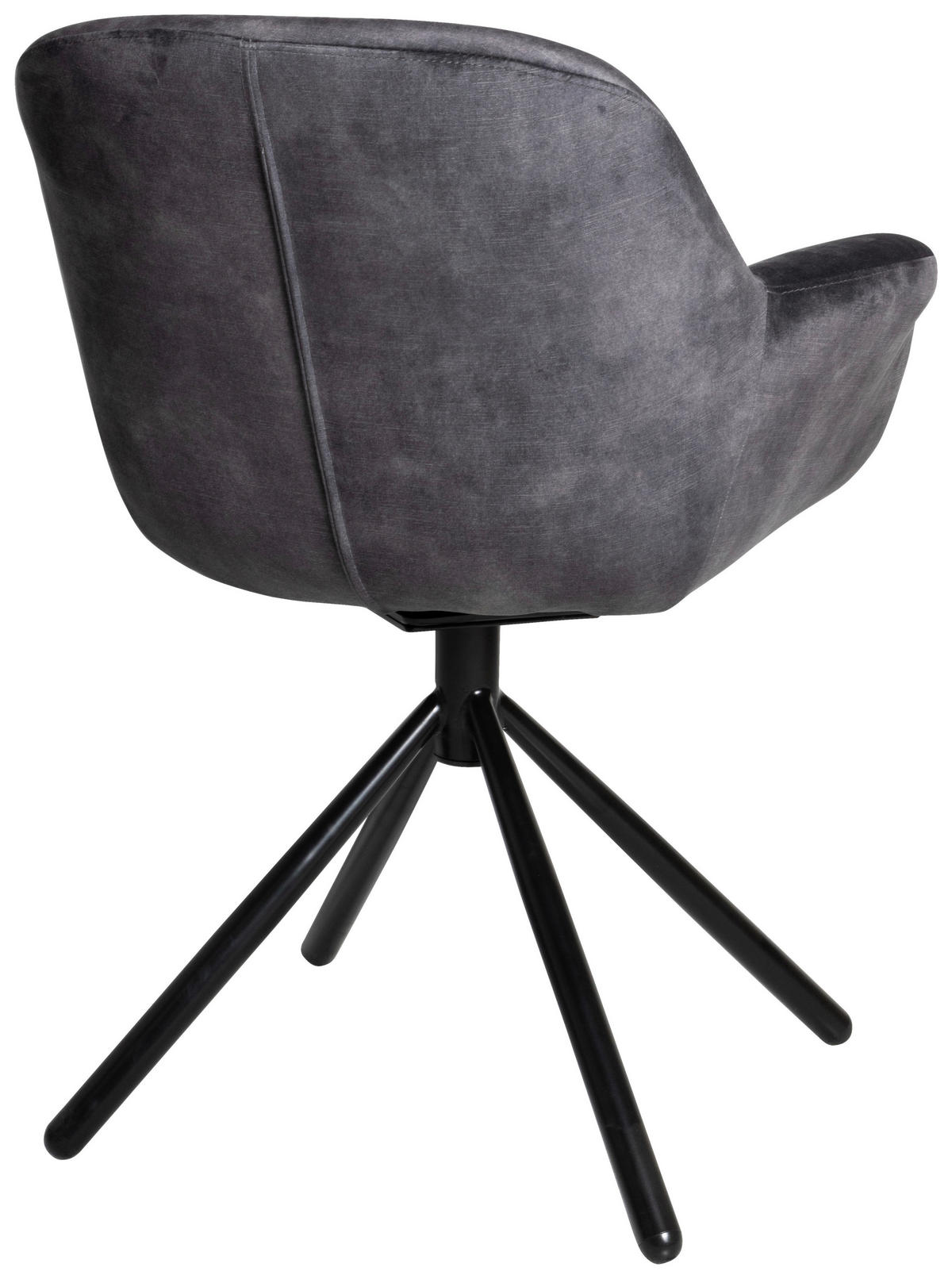 ARMLEHNSTUHL  in Stahl Mikrofaser  - Anthrazit/Schwarz, Design, Textil/Metall (67/86/64cm) - Valdera
