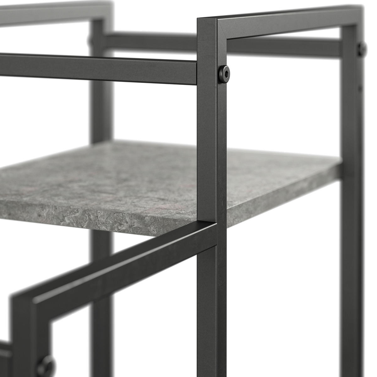 BLUMENSTÄNDER in Metall, Holzwerkstoff  - Schwarz/Grau, Design, Holzwerkstoff/Metall (58/58/23cm) - MID.YOU