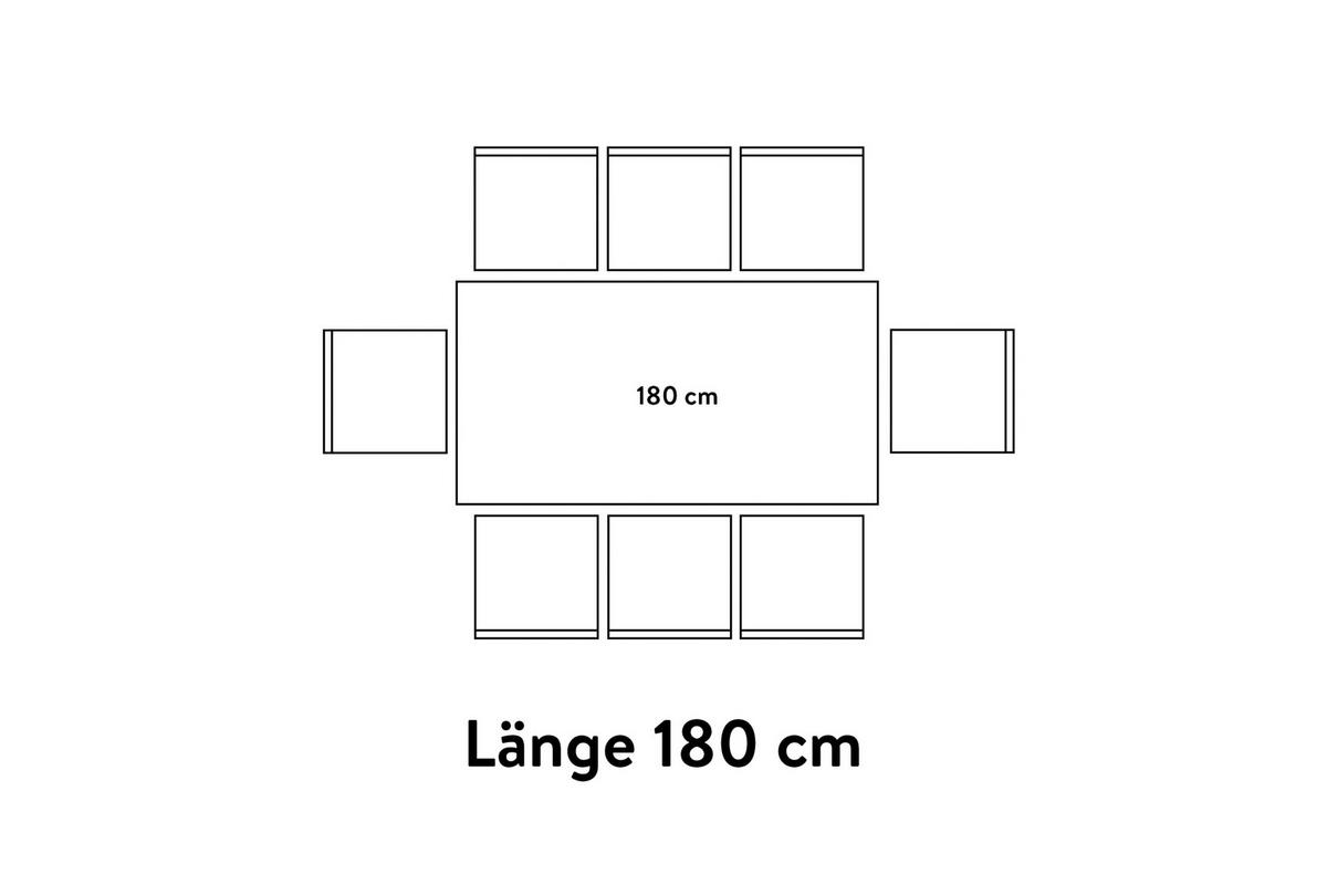 ESSTISCH in Metall, Holzwerkstoff 180/95/76 cm  - Eichefarben, Basics, Holzwerkstoff/Metall (180/95/76cm) - Celina Home