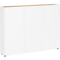 SCHUHSCHRANK Weiß, Eichefarben  - Eichefarben/Schwarz, Design, Holzwerkstoff/Kunststoff (138/105/25cm)