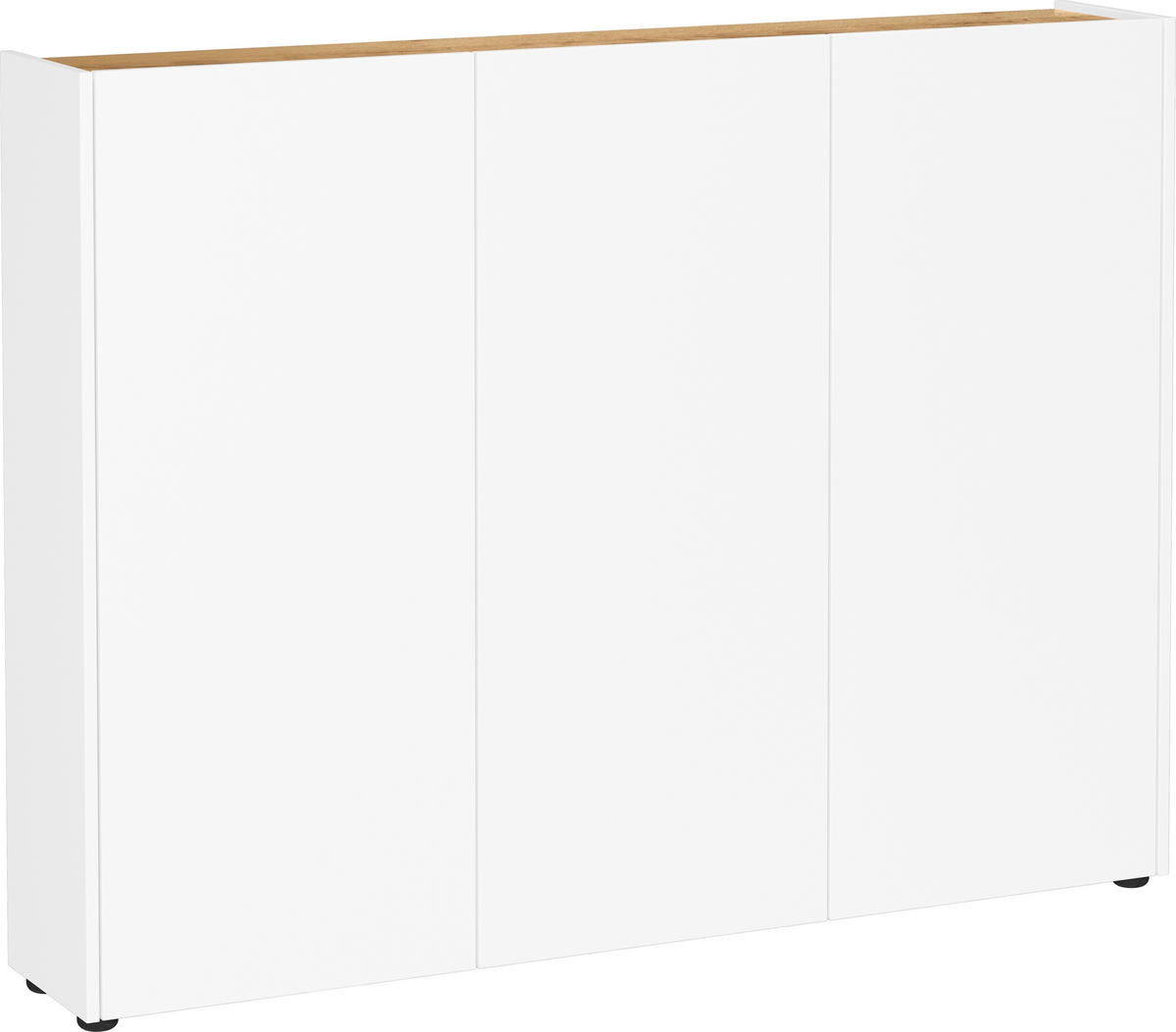 SCHUHSCHRANK Weiß, Eichefarben  - Eichefarben/Schwarz, Design, Holzwerkstoff/Kunststoff (138/105/25cm)