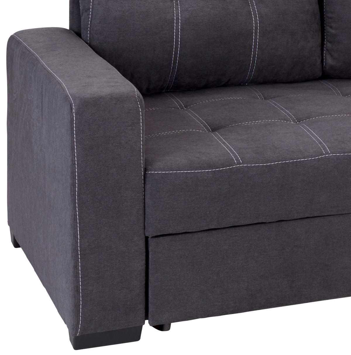 ECKSOFA in Mikrofaser Dunkelgrau  - Weiss/Dunkelgrau, Design, Kunststoff/Textil (240/160cm) - Livetastic