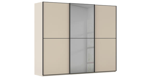 SCHWEBETÜRENSCHRANK  in Schwarz, Champagner  - Champagner/Schwarz, KONVENTIONELL, Glas/Holzwerkstoff (242/223/68cm) - Novel