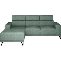ECKSOFA Waldgrün Chenille  - Waldgrün/Schwarz, KONVENTIONELL, Textil/Metall (178/264cm) - Hom`in
