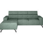 ECKSOFA  in Chenille Waldgrün  178/264 cm  - Waldgrün/Schwarz, KONVENTIONELL, Textil/Metall (178/264cm) - Hom`in